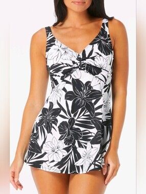 Roxanne BLACK Twist One Piece Swimsuit, Bathing Suit SIZE 16 | 40D Bra SIZE